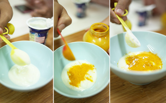 Cách đắp mặt nạ tinh bột nghệ với mật ong và sữa chua